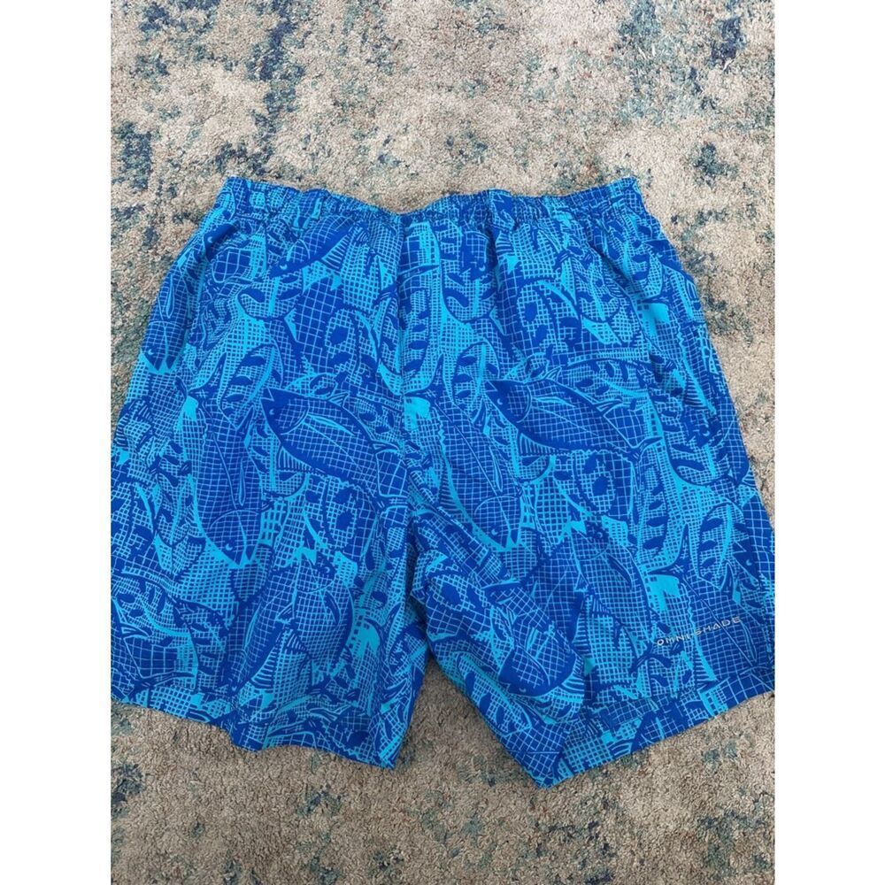 Columbia Swim Trunks Mens Blue Fish Print PFG Super Backcast Fishing Shorts